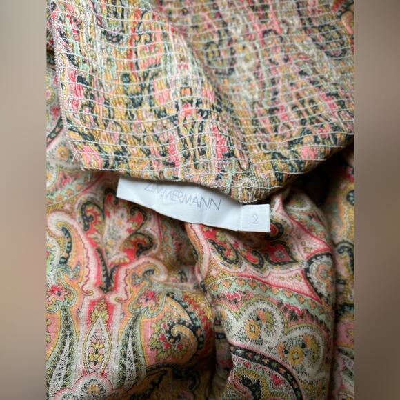 Zimmermann Freja Cut Out Dress crochet belt maxi dress ruched size Womens 2 - Picture 5 of 10